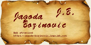 Jagoda Božinović vizit kartica